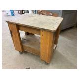 Wooden Rolling Cart ... 31 x 34 x 24.5 Inches