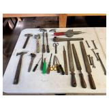 Assorted Lot of Hand Tools - Wrenches, Files, Hammers, and More