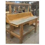 Woodworking Bench with Backsplash and Outlet Reel ... 66 x 72 x 24 inches