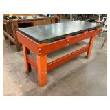 Industrial Work Bench with Heavy Metal Top ... 36 x 72 x 28