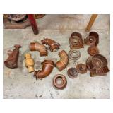 Collection of Wooden Pattern Mold Pieces