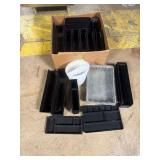 Assorted Black Plastic Part Bin Organizers ... Sizes Vary, See Photos