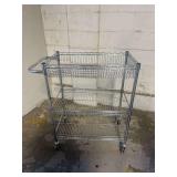 Metal Rolling Three Tier Cart ... 37 x 36 x 18 Inches