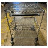 Metal Three Tier Rolling Cart ... 39 x 30 x 24 Inches