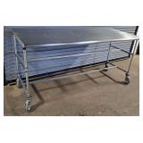 Stainless Steel Rolling Table ... 34 x 72 x 30 Inches