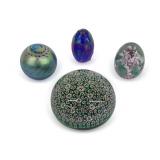 Four Art Glass Paperweights