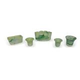 Akro Agate Green Slag Glassware Collection