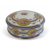 Limoges Porcelain Round Box with Floral Design