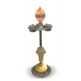 Illuminated Art Deco Ashtray Stand with Travel & Transport Building Motif