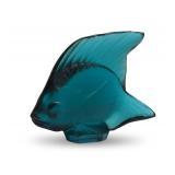 Vintage Lalique Turquoise Art Glass Fish Figurine