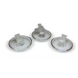 Set of Three Clear Glass Lalique Ashtrays with Bird Figures