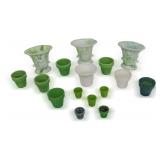 Sixteen Small Glass Vases