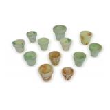 Set of Twelve Vintage Small Glass Vases/Pots