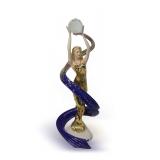 Franklin Mint Galaxy of Gold House of Erte Art Deco Woman with Globe Figurine
