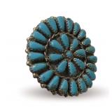 Sterling Silver Turquoise Cluster Ring - Size 9.5