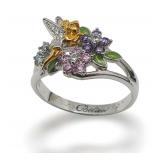 Sterling Silver Disney Tinkerbell Flower Ring