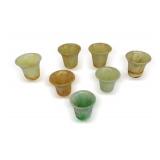 Seven Marble Agate Small Vases/Platers