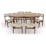 Poul Hundevad Dining Table with Six Chairs