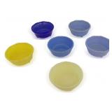 Six Akro Agate Glass and Colored Glass Bowls