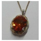 12K Gold and Sterling Pendant Necklace