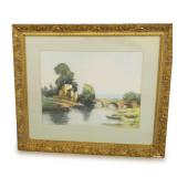 Framed Watercolor Painting by Maurice Fervis