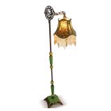 Elegant Vintage Floor Lamp with Beaded Shade