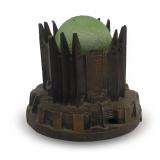 Art Deco Style Metal Lamp with Green Glass Globe from 1933-1934 Chicago World