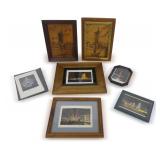 Collection of Hall of Science Wood Carvings and Framed Prints