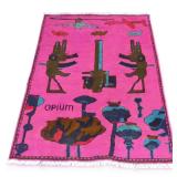Afghan War Rug - Opium Poppy Theme
