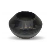 Signed Black Native American Pottery Vessel