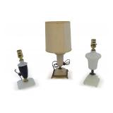 Three Houze Glass Table Lamps