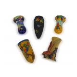 Five Floral Design Wall Pockets