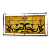 Contemporary Stained Glass Floral Window Panel