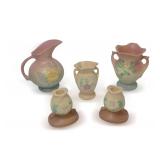 Five Hull Pottery Vases