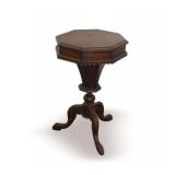 Wooden Octagonal Side Table with Divided Interior Storage