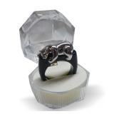 Unique Sterling Silver Panther on Black Onyx Ring... Size 9
