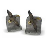 Pair of Ducks in Flight Bookends