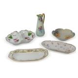 Five Hand Painted Porcelain Serving Pieces