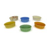 Six Uranium Vaseline Glass Dishes