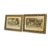 Pair of Vintage Framed Prints - "Twixt Love and Duty" & "Too Late"