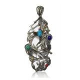 Carolyn Pollack Relios Sterling Silver Bird Gemstone Pendant