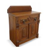 Walnut Victorian Washstand with Teardrop Pulls