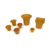 Group of Orange Color Vases