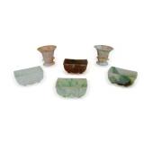 Six Glass Vases and Planters