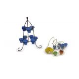 Various Vintage Glass Egg Cups with Metal Stands