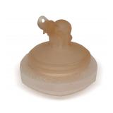 Pink Glass Powder Jar with Elephant Topper