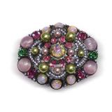 Joan Rivers Rhinestone and Multi Stone Brooch