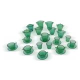 Akro Agate Green Glass Children