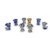 Eight Akro Agate Glass Vases