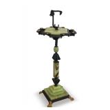UV Reactive Green Onyx Art Deco Ashtray Stand See Photos